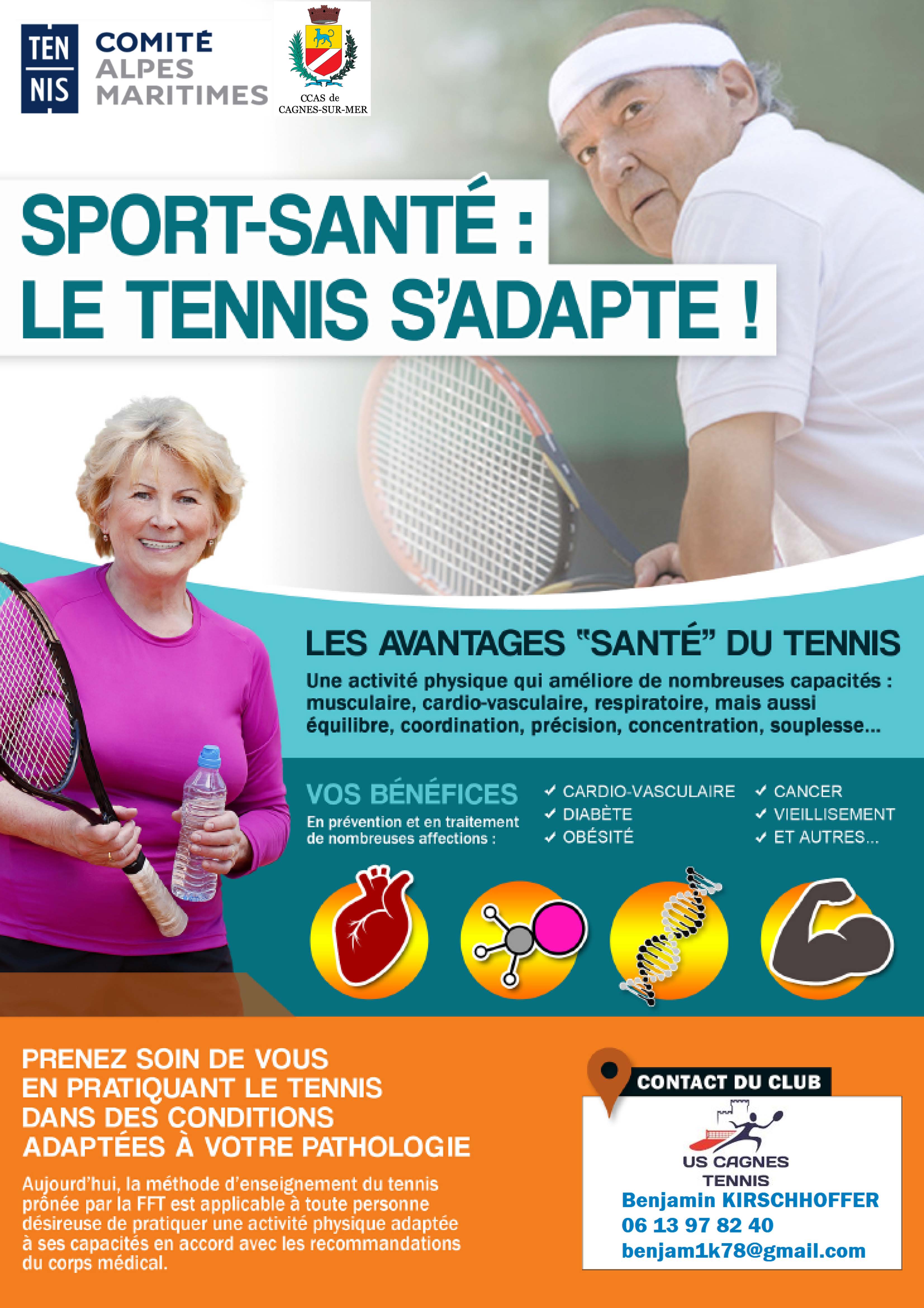 Affiche 2024 Tennis Santé CCAS Cagnes sur Mer